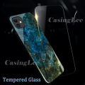 Casinglee For Samsung Galaxy A03 Case Fashion Marble Tempered Glass Protector Soft Silicon Back cover for Samsung A03 Phone cases For girls and Boys. 