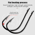 500pcs/set 3#-12# Fishing Hooks Carbon Steel Black Fishhooks With Retail Box. 