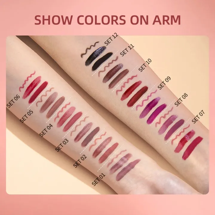 3pcs%20Lip%20Makeup%20Sets%20Lip%20Gloss%20Glaze%20Tint%20Long-lasting%20Matte%20Liquid%20Lipstick%20Waterproof%20Sweatproof%20Lip%20Liner%20Pencil%20Contour%20Kits%20-%20Image%206