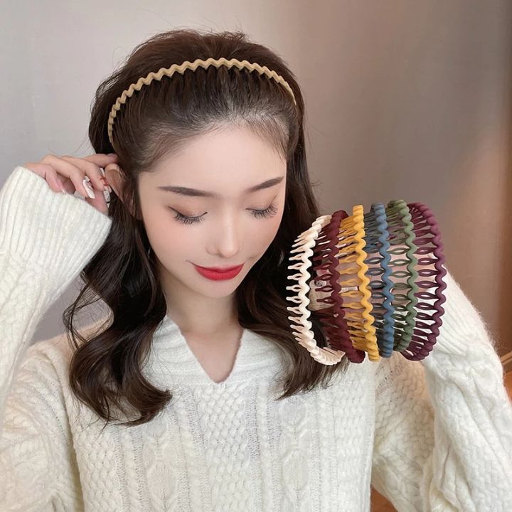 Women Solid Color Simple Headbands -  Girls Elegant  Korean Non-slip Elastic Hair Hoop - Ladies Face Washing Makeup Hairbands
