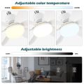 20.5-inch 40W ceiling fan with remote control LED light fan E27 base, intelligent silent ceiling fan for bedroom and living room.