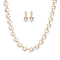 【DM bag factory Store】Faux Pearl Rhinestone Necklace Earrings Bracelet Bridal.