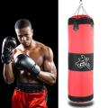 Empty boxing sand bag han g kick sandbag training fight karate punch punching metallic chain hook caribiner - Sustainable Option. 