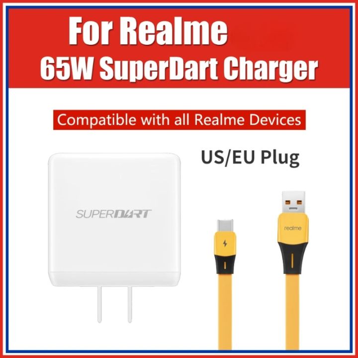 For Realme 65W Charger SuperDart VCA7JCCH EU US For Realme GT2 Pro Q5 Pro Neo2 2T Q3 X7 Pro 9i 8i 8 Pro 65W Super Dart Charger