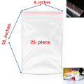 25 pcs Zip Lock Plastic Poly Bag With Zipper Pe Plastic Transparent Bags 8,inch X 10,inch  For Women/wed/gift Jewelry Packaging Display Food Freezing Clothes Docs Candy Cookies Snacks Vitamins Books Seeds Storage Pouch. 