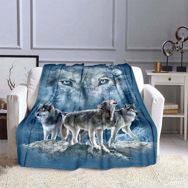 Wolf 3D Print  Blanket Sofa  Blankets for Beds Super Soft Warm Blanket Cover Flannel Throw Blanket Flannel Blanket