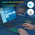GOOJODOQ 10 Inch Backlit Backlight Keyboard And Mouse LED Colorful Bluetooth Wireless Keyboard For iPad Laptop Android iPhone. 