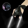 Flashlight Gloves, Fingerless LED Flashlight Gloves, Birthday Gifts for Man, Hands Free Flashlights for Working in Darkness Places Fishing, Repair, Camping, Hiking, Running.. 