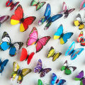 (New)12pc imulate 3D butterfly wall cker with magnet elegant Colourful mural wall decoration for fridge Computer TV backdrop Wall living room bedroom.