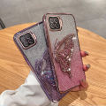 For OPPO F21 Pro F19 F19 Pro F17 F17 Pro F15 Casing case with 3D Flowing Sand Diamond Butterfly Stand Luxury Slim Gradient Plating Glitter Girls Stylish Back Cover Clear Soft Silicone Protective Cases Pouch.