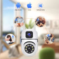 Dual Lens MINI Dome IP Camera V380 Pro Dual Lens Mini Wireless PTZ Live Monitoring CCTV Camera Color Night Mode Motion Detection Two-Way Audio Security Camera for Home, Office. 