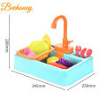 Children Kitchen Sink Toys Electric Circulating Water Dishwashing Vegetable Washing Basin Playing House Toys Gifts For Kids. 