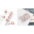 NANLIY- Fashion Binder Clips Paper Clips Push Pins Sets with Box with 100Pcs Rose Gold Push Pins ThumbTacks.