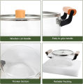 High Temperature Resistant Transparent Lid With Wooden Handle Stock Pot With Large Capacity Open Flame Heating Glass Double Ear. 