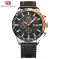 MINI FOCUS Watch Men's Quartz Watch Trendy Watch Three Eye Calendar MF0029G. 