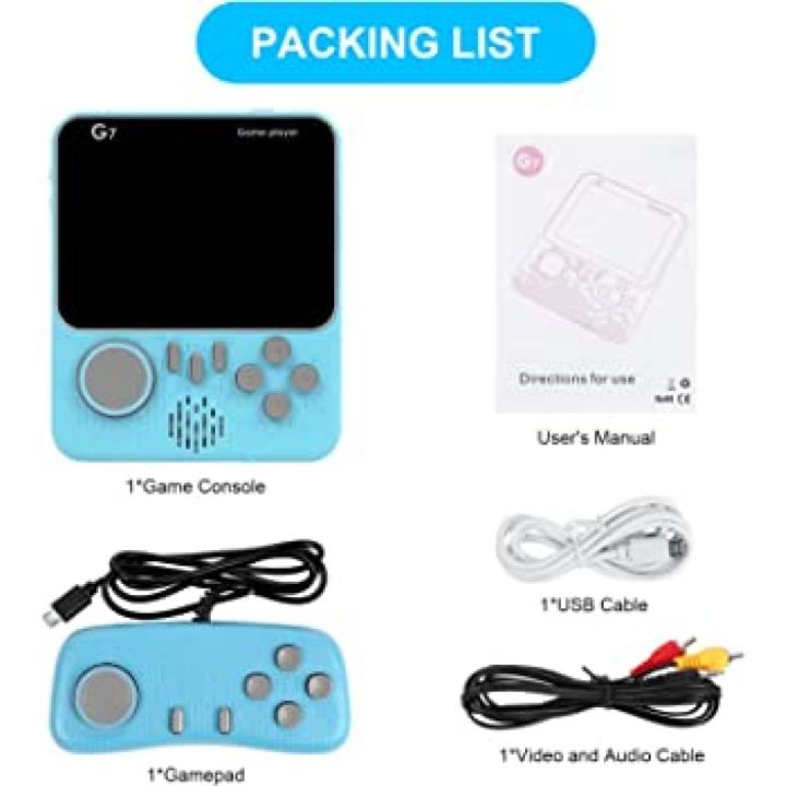 G7 Game Consoles Hand-Held Video Gaming 3.5 inch 666 Game - Gray