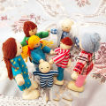 7Pcs/Set Cartoon Family Wooden Movable Jointed Doll Parent-child Toys Kids Gift. 