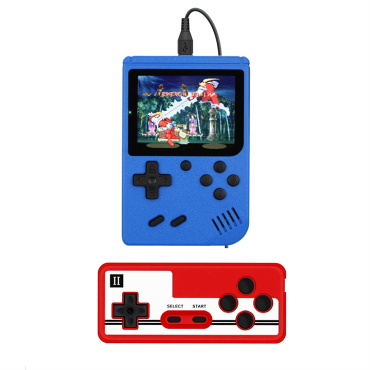 400-In-1 Video Game Console Retro Mini Game Plyer 3.0 Inch Color Pocket TV Game Console Dual Handheld Gamer Player Blue
