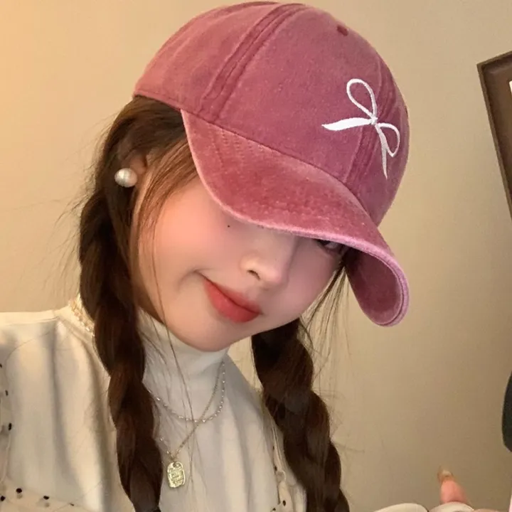 Breathable%20Bow%20Embroidered%20Baseball%20Hat%20Retro%20Embroidered%20Adjustable%20Vintage%20Baseball%20Cap%20Soft%20Top%20Sunscreen%20Sunproof%20Cap%20for%20Travel%20Hat%20Outdoor%20Sun%20Shade%20Women's%20Cap%20Daily%20Wear%20Streetwear%20Fashion%20-%20Image%209