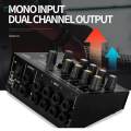 Audio Mixer Volume Control Mono Stereo Compact Portable Line Mixer for Keyboards Bass.