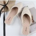 Heli Shark Women's Summer Pointed Toe Half Slippers New Fashion Solid Color Outerwear Casual Baotou Slip-On Flat Women's Shoes. 