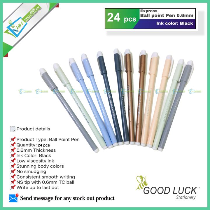 Good%20Luck%20EXPRESS%20DF%20Ball%20point%20pen%20Black%20ink%200.6mm%20Random%20Body%20color%2024%20pcs%20-%20Image%202