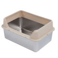 Stainless Steel Cat Litter Box Easy To Clean Odor Blocking Large Kitty Litter Box with Scoop for Big Cats. 