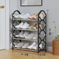 PP+Steel pipe Shoe storage rack Stylish and elegant 41.5 * .5 * 54.5cm Black/White/Pink Dustproof shoe hanger Multi-layer shoe cabinet for Home organization Apartment entryway Small spaces Shoe lovers. 