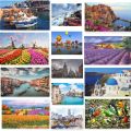 46*28cm Jigsaw Puzzles 500 Pieces Paper Picture Landscape Oil Painting Art Puzzles Decompression Toys for Adults Family Games.