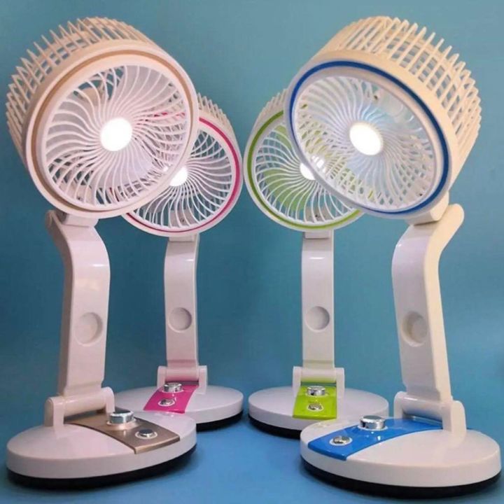 Rechargeable Folding Table Fan with Led Light/ ac/dc fan/ table fan ...