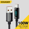 ESSAGER 7A/PD 29W/PD 100W Type-C To USB A/Type-C/iP Fast Charge Digital Display Data Cable For Samsung Galaxy S22 S22 Ultra For Xiaomi Mi 12T Redmi Note 12 For iPhone 14 14 Plus 14 Pro Max-1M-29W. 