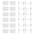 12 Pieces Pegboard Plastic Bins Kit - Pegboard Bins with Hooks - Pegboard Accessories Workbench Bins Fits to Peg Board.