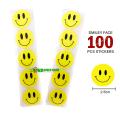 100 pcs x 2.5cm Round Yellow Smiley Face Sticker Self Adhesive Happy Face Circle Label Stickers. 