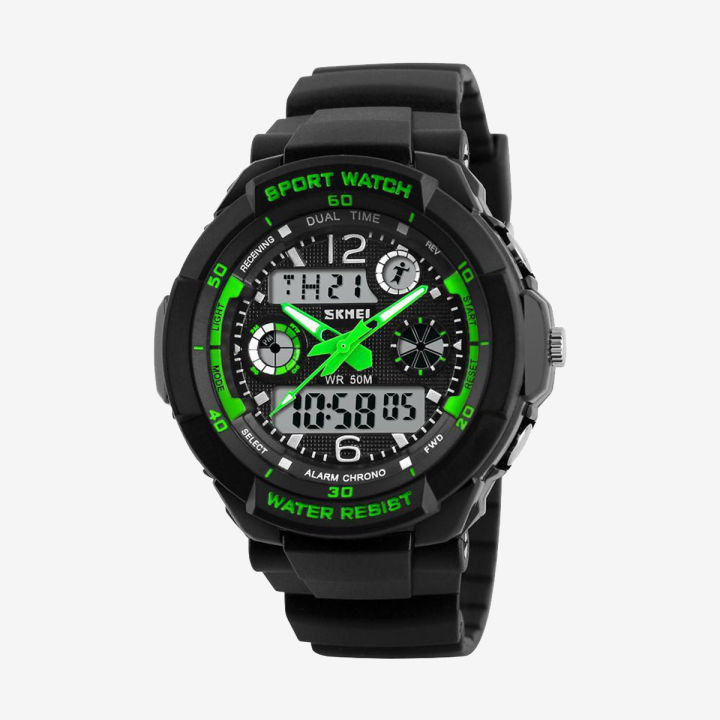 SKMEI Sports Children's Top Brand Double Time Chrono EL Light