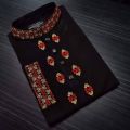 Men's Premium Quality Red Black Long Panjabi Embroidery work Panjabi. 