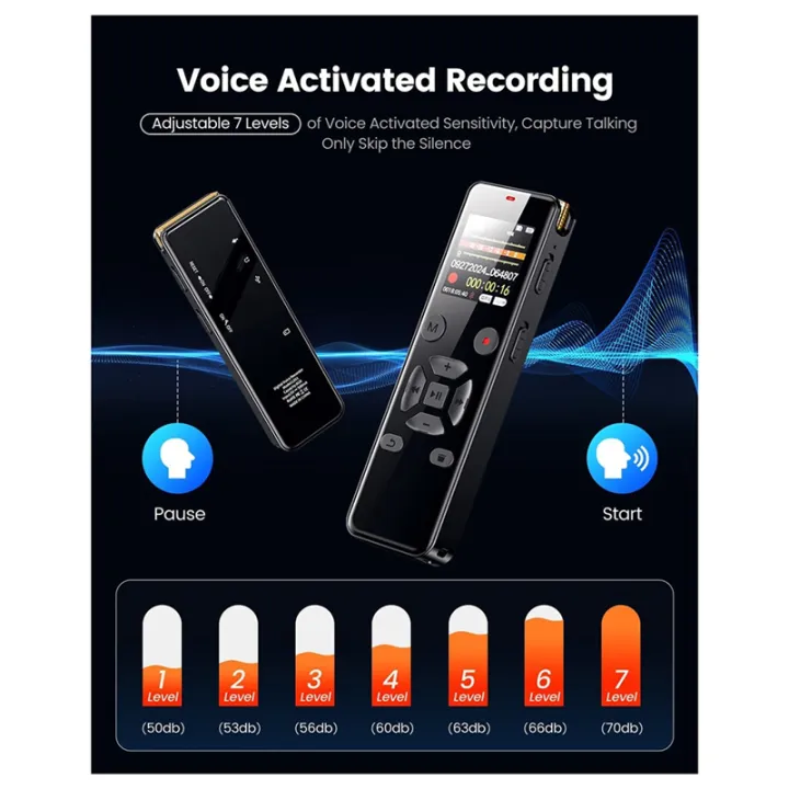 72GB%20Digital%20Voice%20Activated%20Recorder%20with%20Playback,%20Audio%20Recorder%20Device%20with%20Wireless%20Microphone,Noise%20Reduction%20-%20Image%205