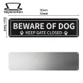 Outdoor Dog Sign Beware Dog Sign Paw Print Gate Closed Durable Aluminum Warning Home Outdoor Beware of Dog Sign. 