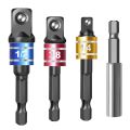 4 Pieces Impact Driver Socket Adapter Set for 1/4 Inch Hex Shank. 