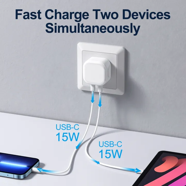 JOYROOM%20L-2P356%2035W%20Dual%20Type-C%20PD%20Fast%20Charger,%20UK%20Plug%20(White)%20-%20Image%203