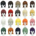 12 Inches Unisex Short Cosplay Hair Party BOB Wigs with Bangs Silver Halloween Costume Wig. 
