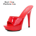 Slippers Women Summer 2021 New Black High Heels 9cm 13 CM 15cm Color Club High Platform Thin Heels Party Girl Show Sandals. 