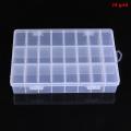 Clear Jewelry Box 24 Grids Plastic Bead Storage Container Earrings Organizer. 