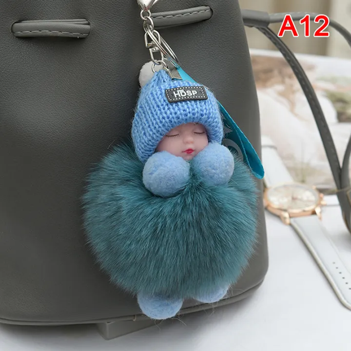 Pompom%20Sleeping%20Baby%20Keychain%20Cute%20Fluffy%20Plush%20Doll%20Keychains%20-%20Image%204