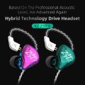 KZ ZSTX Headset 1BA+1DD drivers Hybrid HIFI Bass Earbuds In-Ear Monitor Noise Cancelling Sport Earphones Silver plated cable. 