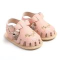 Comfortable Lightweight Girl Sandals Floral Non-slip Wrap Toe Sandals PU Soft Sole Shoes Summer. 