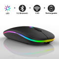 Bluetooth Wireless Mouse RGB Rechargeable Wireless Computer Mause LED Backlit Ergonomic Gaming Mouse for Laptop PC 1600 DPI. 