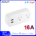 ROVF - Tuya/Smartlife - Wifi Smart Usb Socket - multi plug socket - Power Strip - 16A US Plug Adapter - for Google Home Alexa.