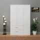 VIKI 3 Door Wardrobe | 3 Part Almirah for Clothes, Door for Bedroom, 3 Door Wardrobe with Drawer & Hanging Space Multipurpose Use your Home & Office Design by Nahid Furniture(Frosty White - 40D x 120W x 180Hcm) |. 