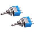 10mm Long HEAD 3Pin Self-Lock TOGGLE Switch MTS202 AC 125V 6A 3 Pin 3 Positions SPDT ON-OFF-ON Miniature Toggle Switch With 10mm Handle For Car Bus Truck CNG. 