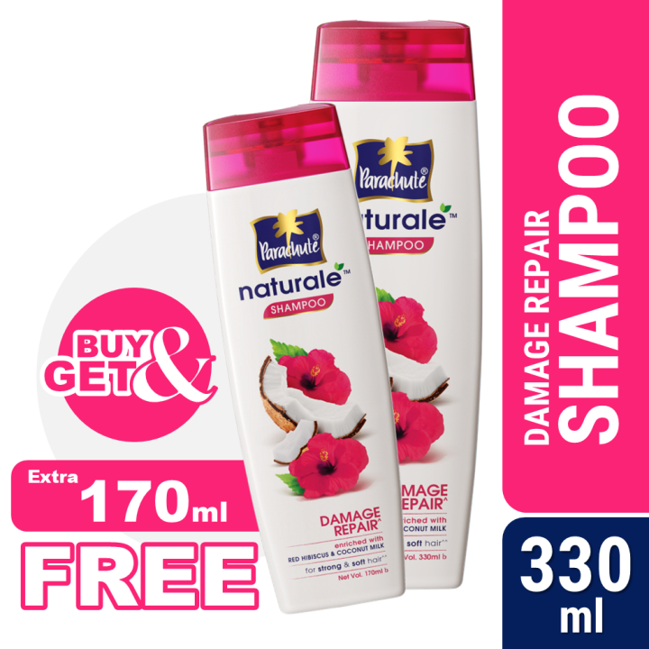 Parachute Naturale Shampoo Damage Repair 330ml (Get 170ml Shampoo Free) - Strong Hair Shampoo Pack